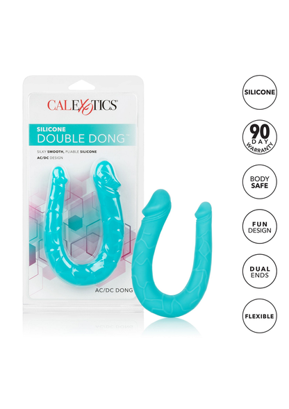 CalExotics Silicone Double Dong AC/DC Dong AQUA - 6