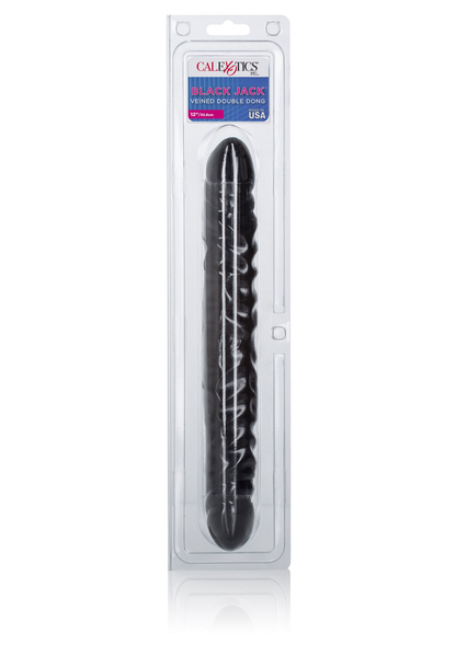 CalExotics Veined Double Dong 12'/30.5 cm BLACK - 2