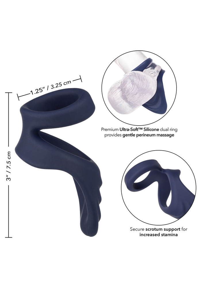 CalExotics Viceroy Perineum Dual Ring BLUE - 5