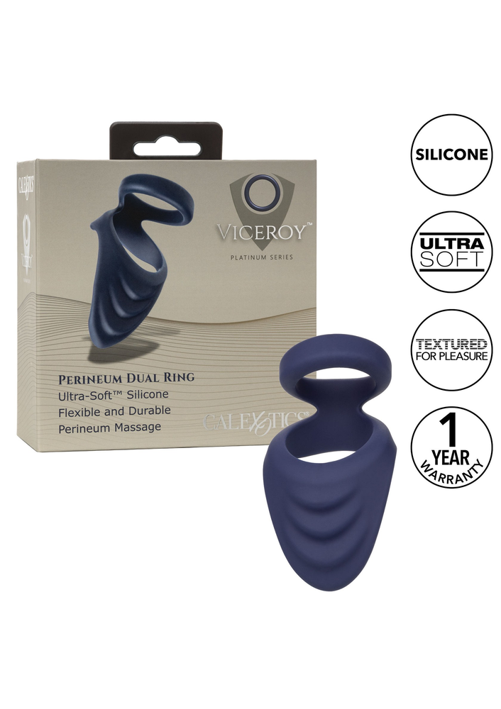 CalExotics Viceroy Perineum Dual Ring BLUE - 9