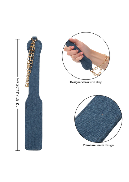 CalExotics Ride 'em Premium Denim Collection Paddle BLUE - 333