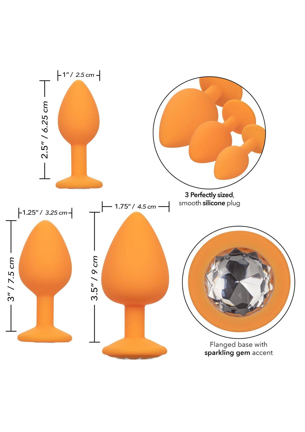 Cheeky Gems 3 pcs ORANGE - 2