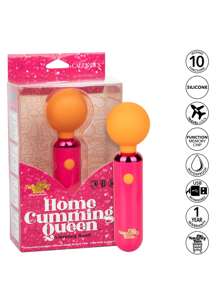 CalExotics Naughty Bits Home Cumming Queen Vibrating Wand ORANGE - 8
