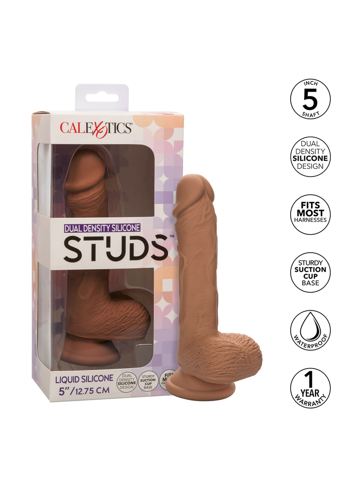CalExotics Dual Density Silicone Studs 5”/12.75 BROWN - 4