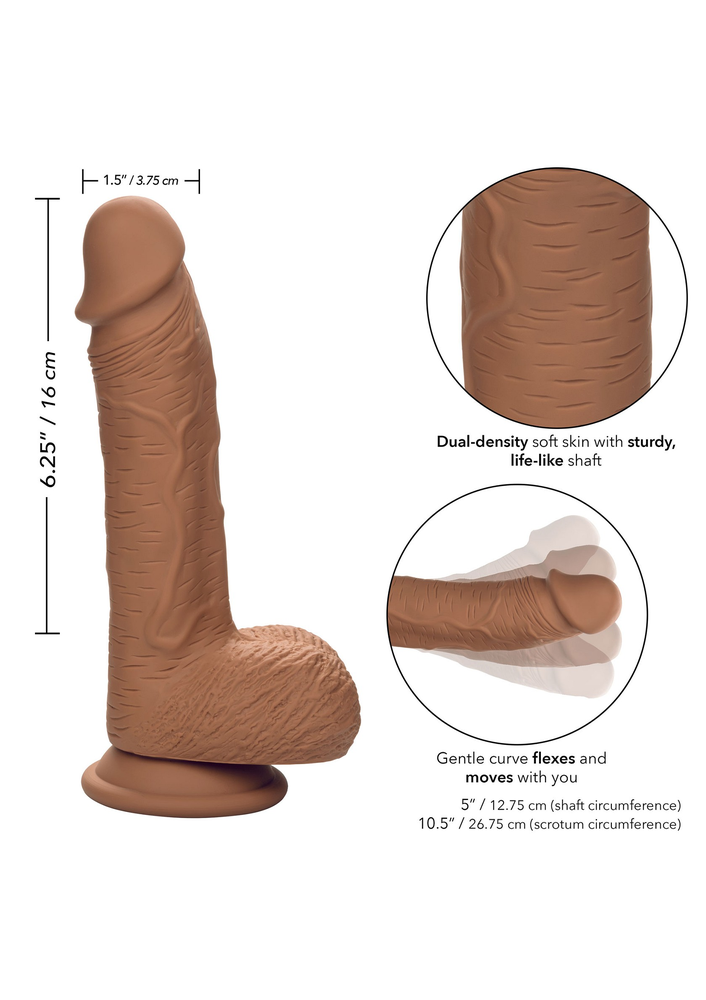 CalExotics Dual Density Silicone Studs 6.25”/16 BROWN - 3