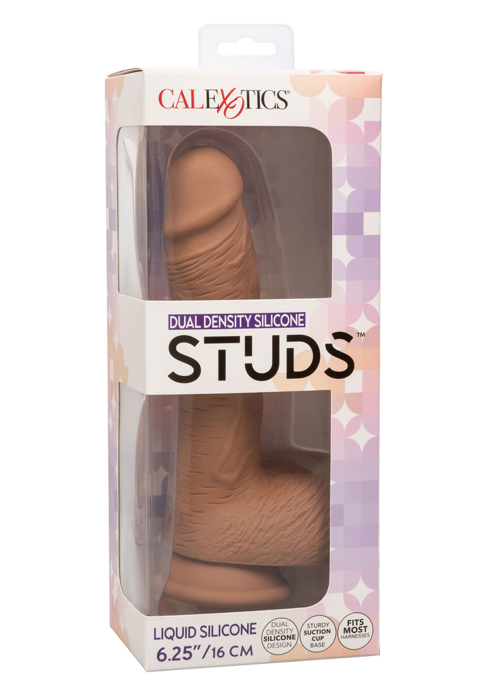 CalExotics Dual Density Silicone Studs 6.25”/16 BROWN - 8