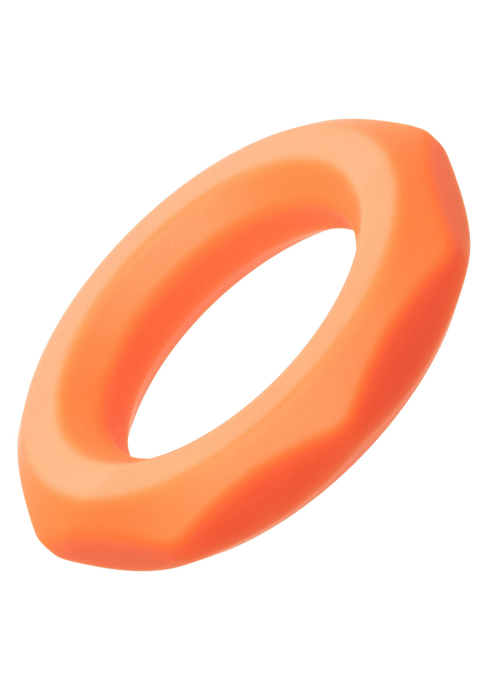 CalExotics Alpha Liquid Silicone Sexagon Ring ORANGE - 6