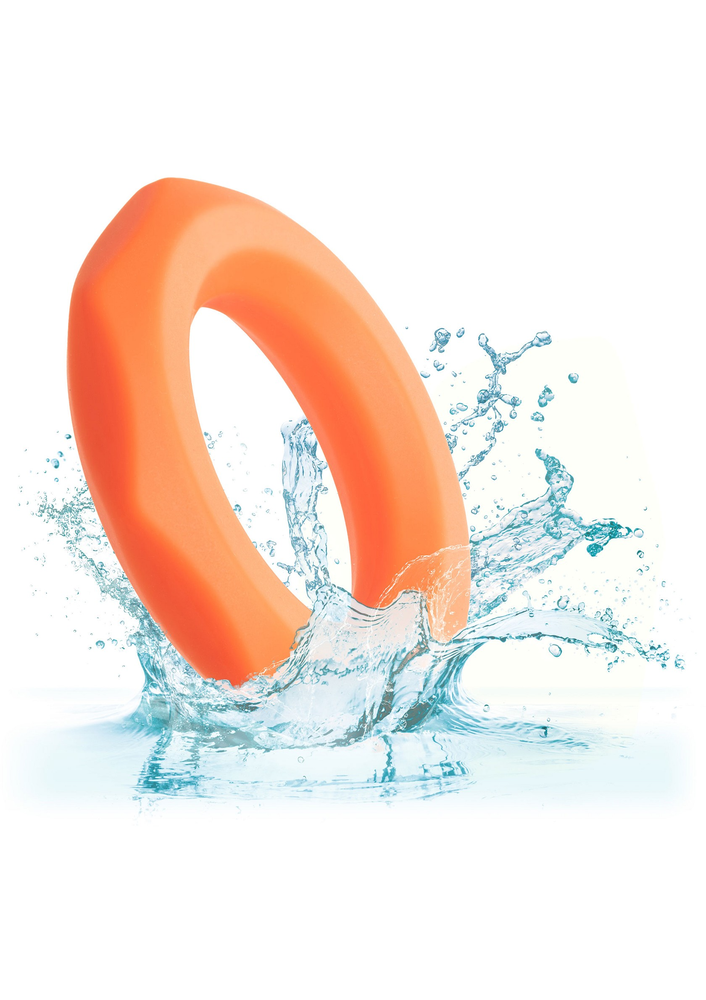 CalExotics Alpha Liquid Silicone Sexagon Ring ORANGE - 5