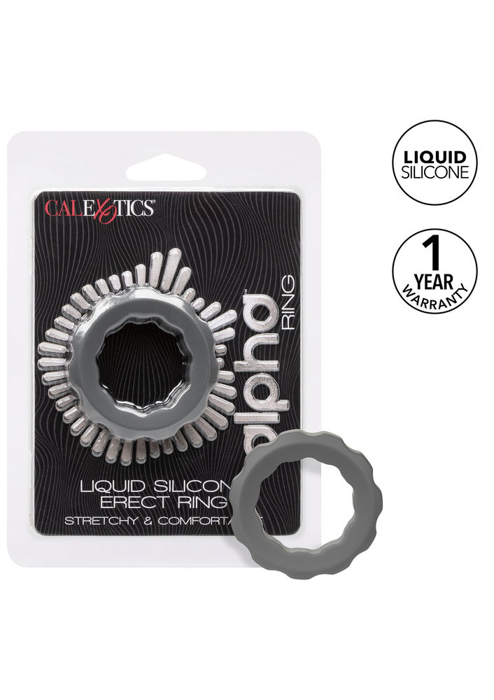 CalExotics Alpha Liquid Silicone Erect Ring GREY - 2