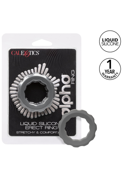 CalExotics Alpha Liquid Silicone Erect Ring GREY - 2