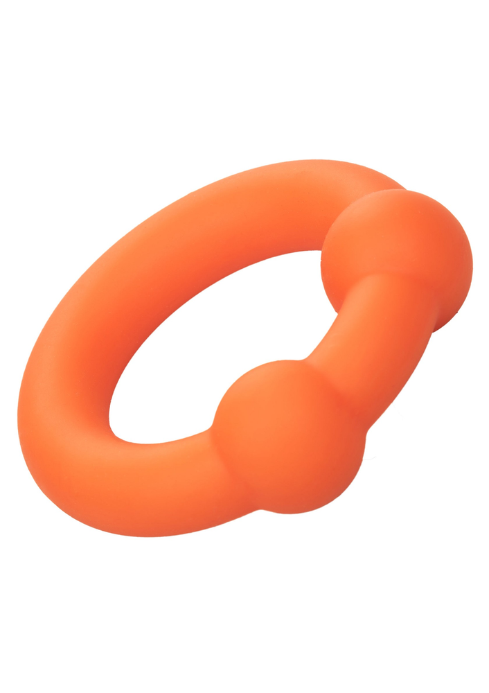 CalExotics Alpha Liquid Silicone Dual Ball Ring ORANGE - 6