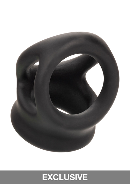 CalExotics Alpha Liquid Silicone Dual Cage & Ring BLACK - 1