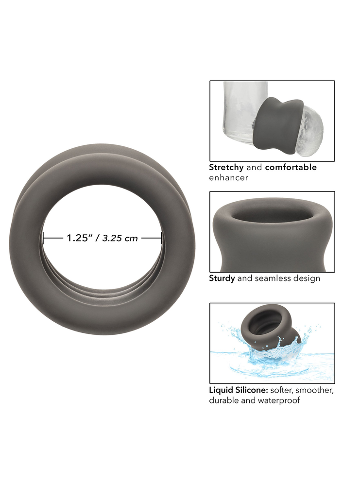 CalExotics Alpha Liquid Silicone Scrotum Ring GREY - 6
