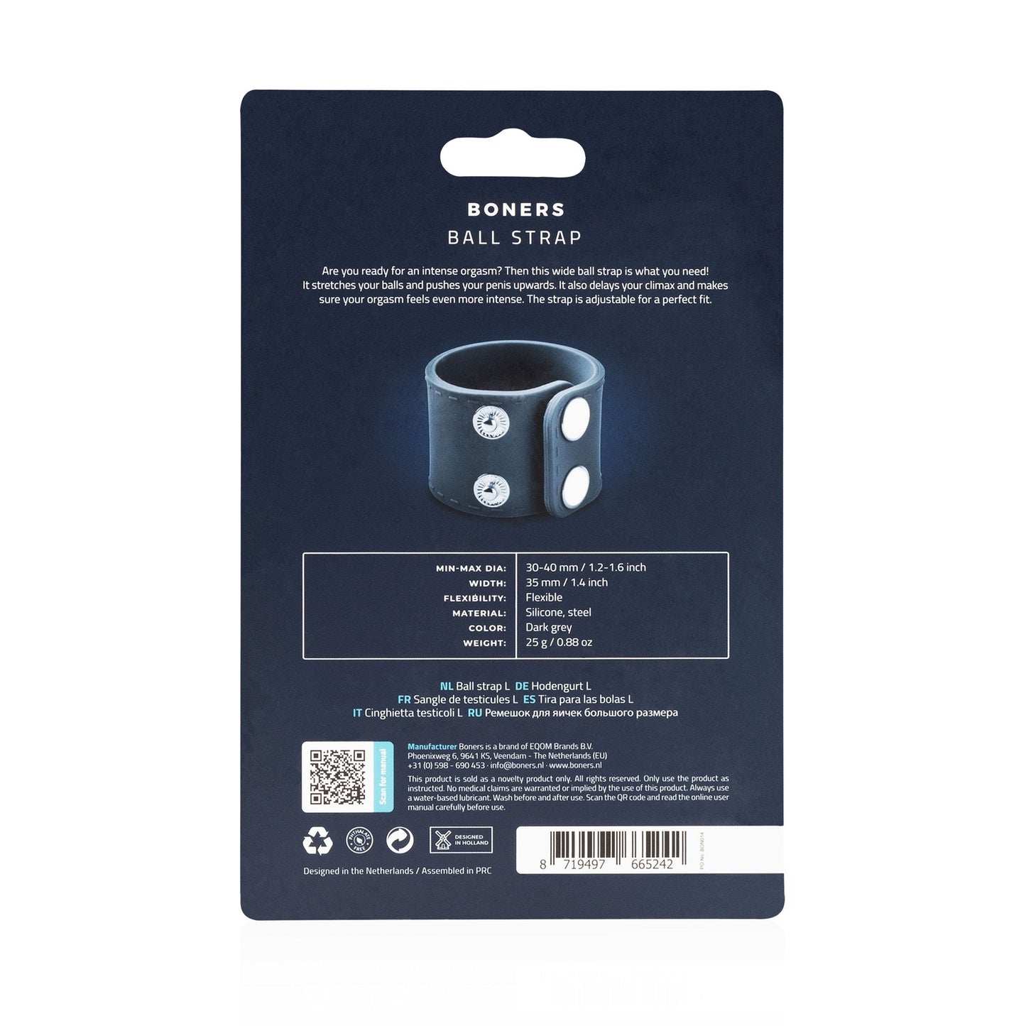 Boners Brede Ball Strap - S/M - 9