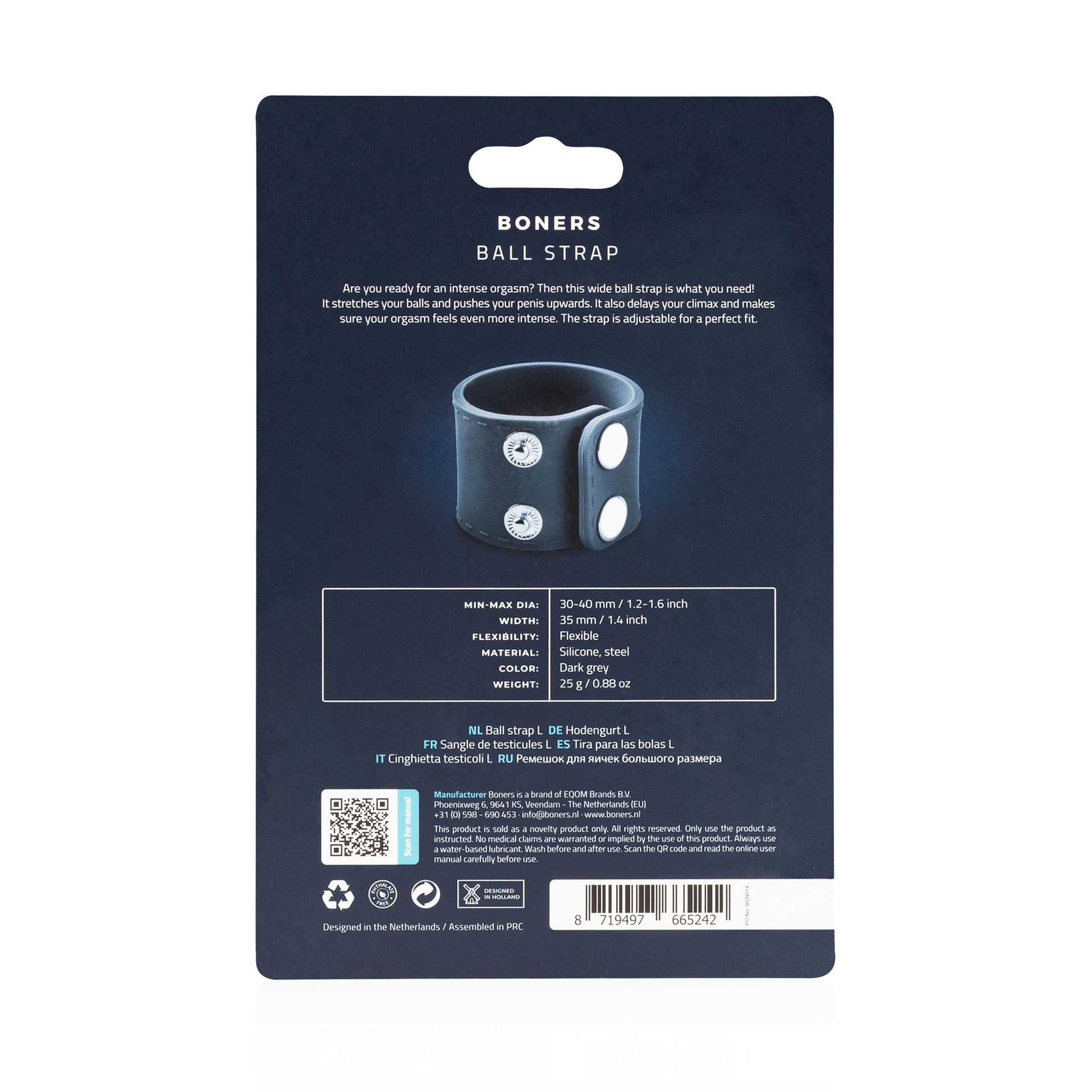Boners Brede Ball Strap - S/M - 9