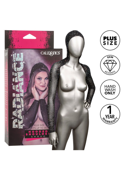 CalExotics Radiance Plus Size Hooded Shoulder Shrug BLACK PLUS - 695
