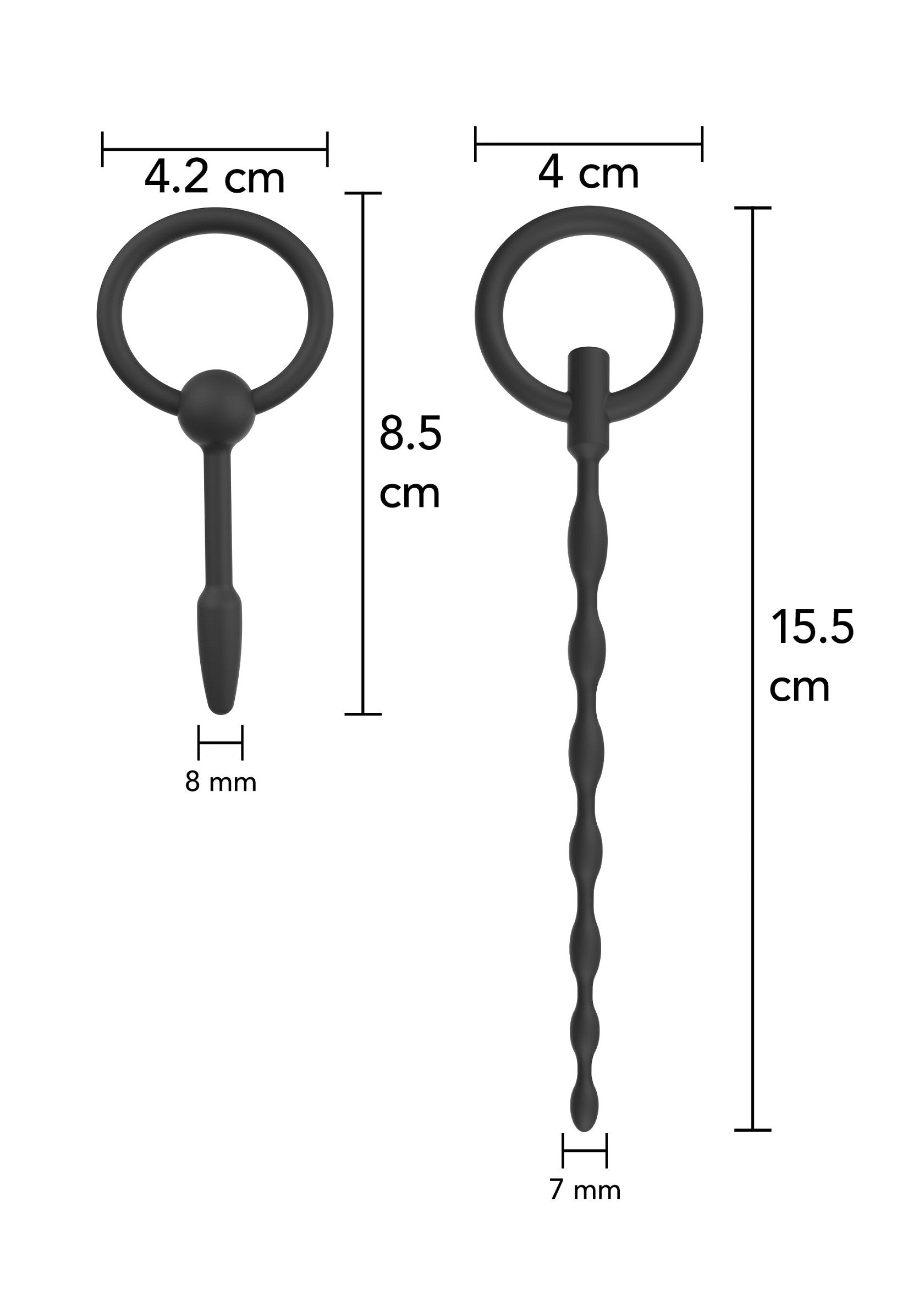 Penis Plug Set Small 2 pcs BLACK - 1