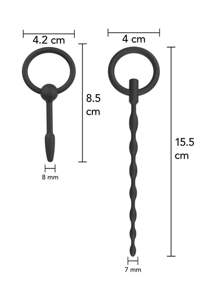 Penis Plug Set Small 2 pcs BLACK - 1