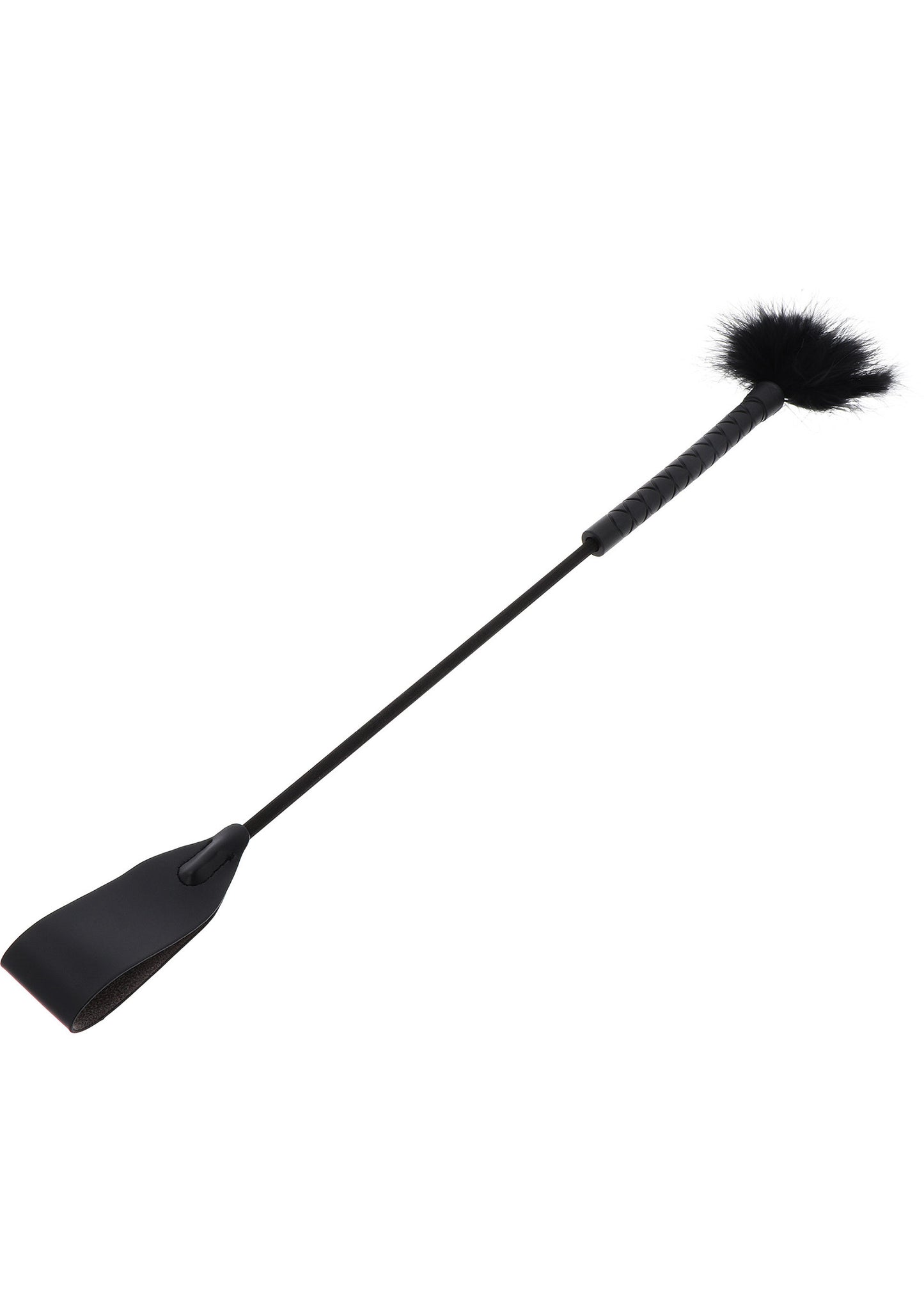 Hidden Desire Extreme Crop Whip & Feather Tickler BLACK - 0
