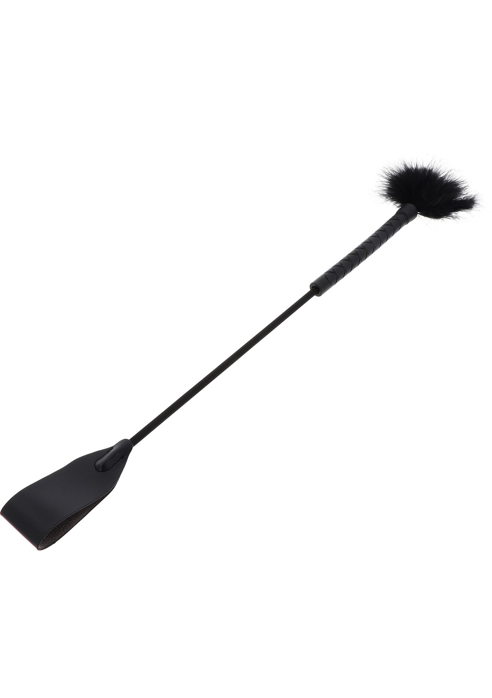 Hidden Desire Extreme Crop Whip & Feather Tickler BLACK - 0