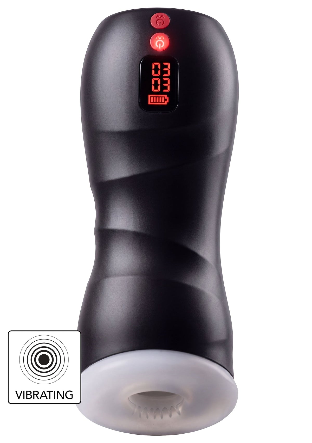 Vibrating Twin Turbo Masturbator BLACK - 0