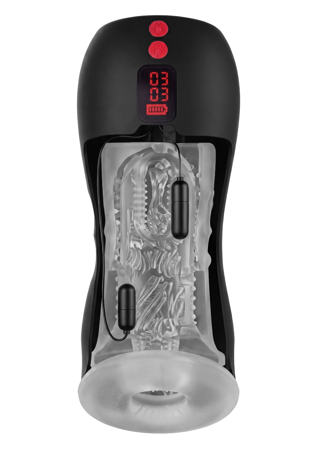 Vibrating Twin Turbo Masturbator BLACK - 3