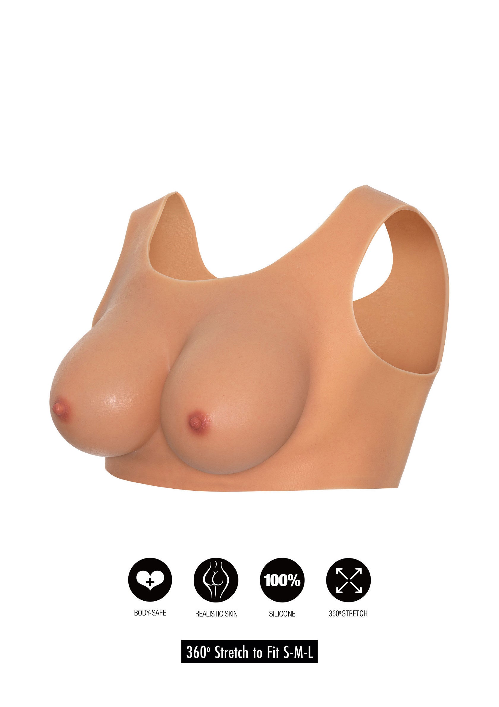 Hidden Desire Alter Ego Wearable Breasts Top With D-Cup SKIN S/M/L - 0