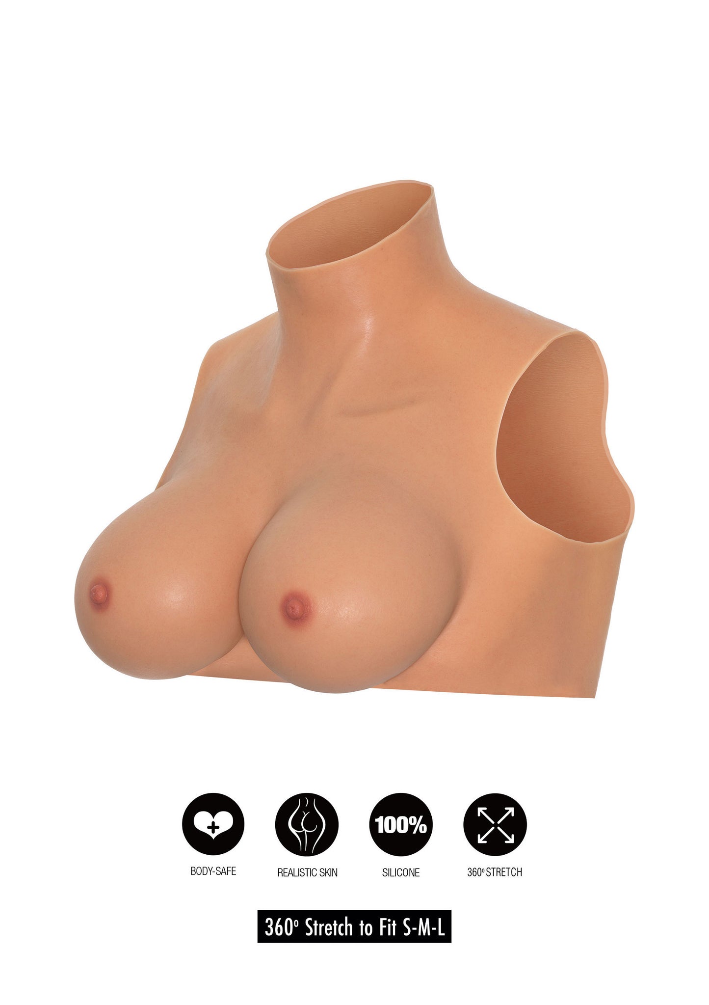 Hidden Desire Alter Ego Wearable Breasts Crop Top With D-Cup SKIN S/M/L - 1