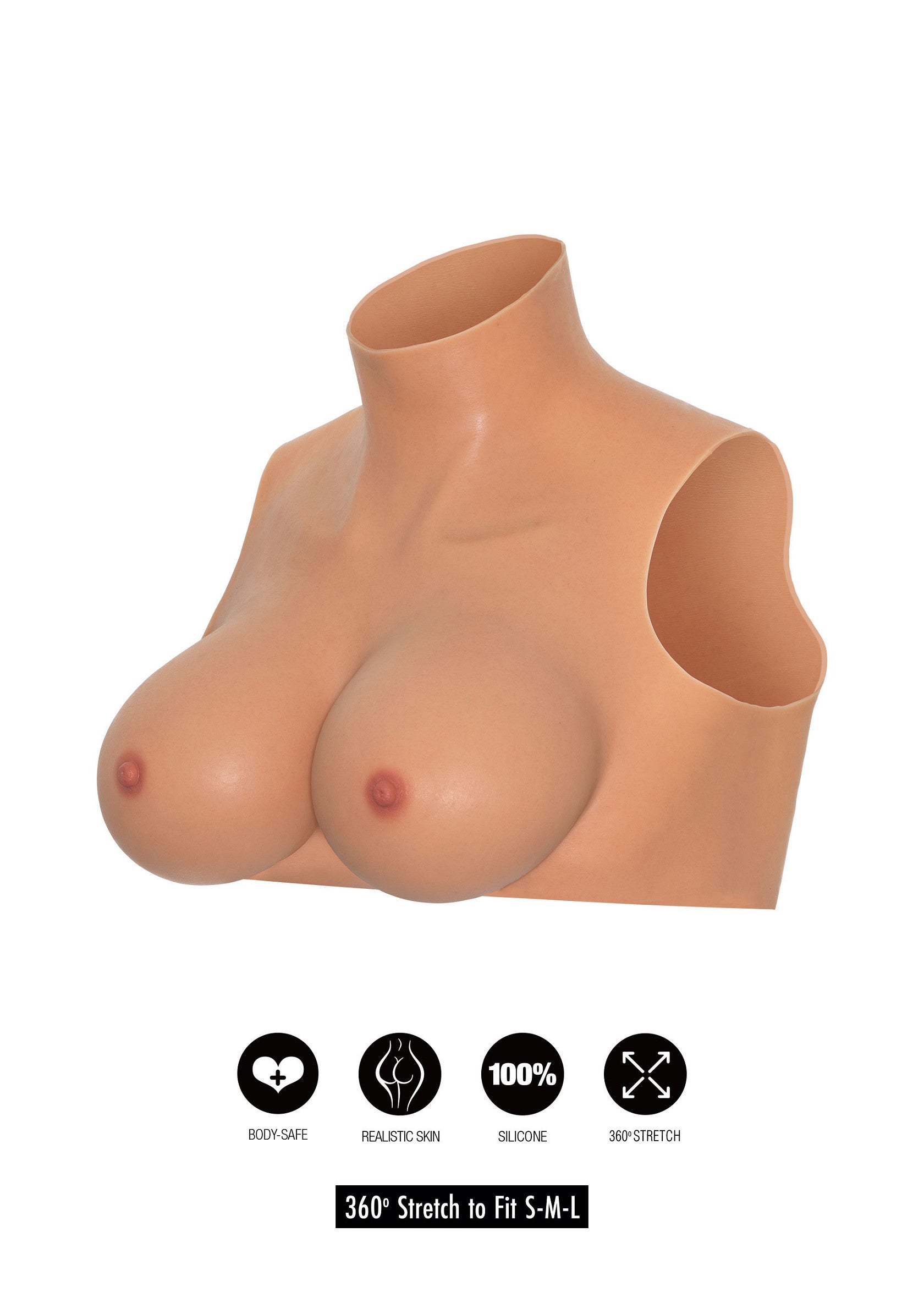 Hidden Desire Alter Ego Wearable Breasts Crop Top With D-Cup SKIN S/M/L - 1