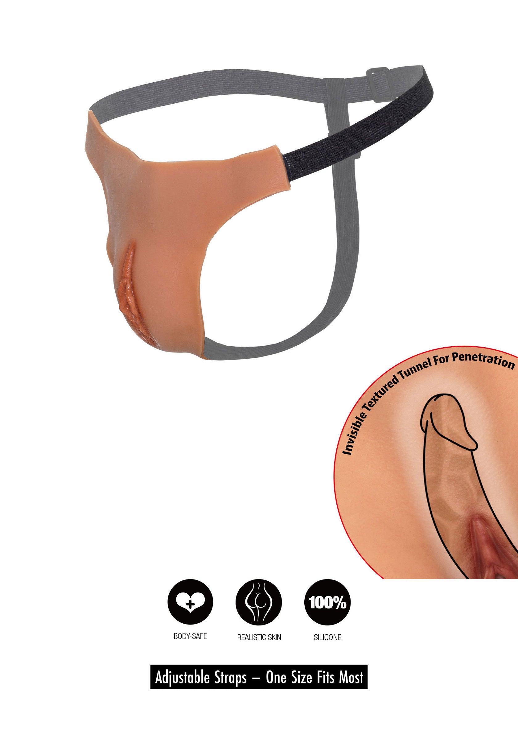 Hidden Desire Alter Ego Adjustable Open Vagina String SKIN O/S - 4