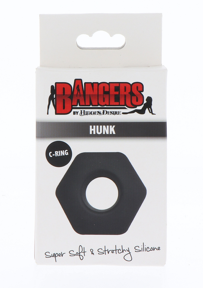 Hidden Desire Bangers C-Rings Soft Silicone Hunk C-Ring BLACK - 0