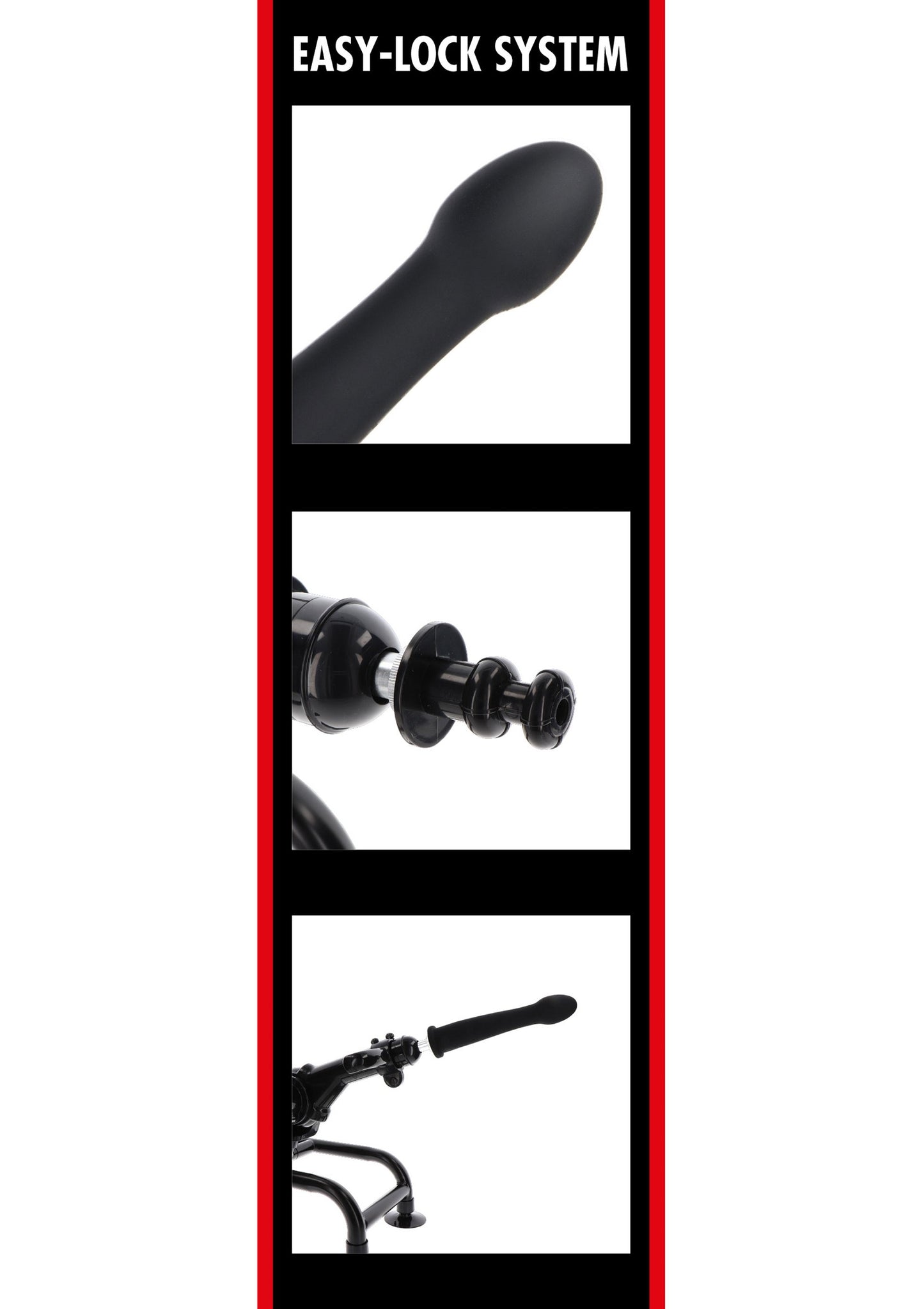 Hidden Desire Bangers Fuck Machines Smooth Dong Easy-Lock 19 cm BLACK - 5