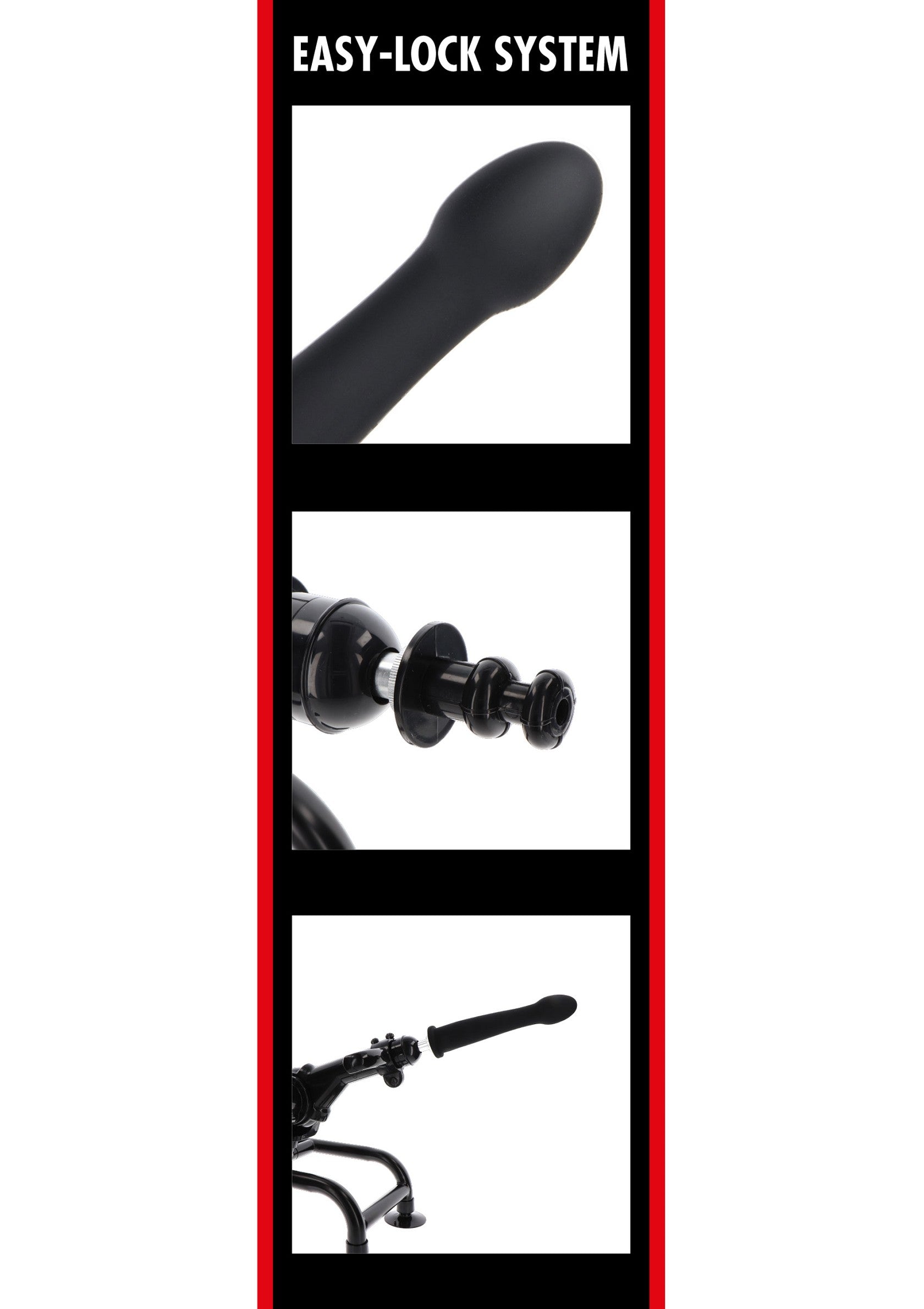 Hidden Desire Bangers Fuck Machines Smooth Dong Easy-Lock 19 cm BLACK - 5