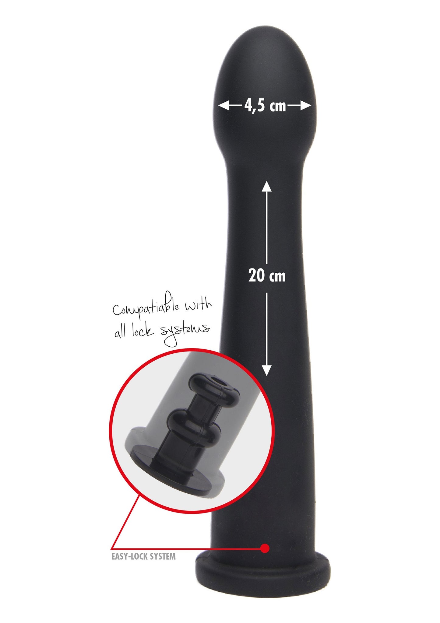 Hidden Desire Bangers Fuck Machines Smooth Dong Easy-Lock 19 cm BLACK - 2
