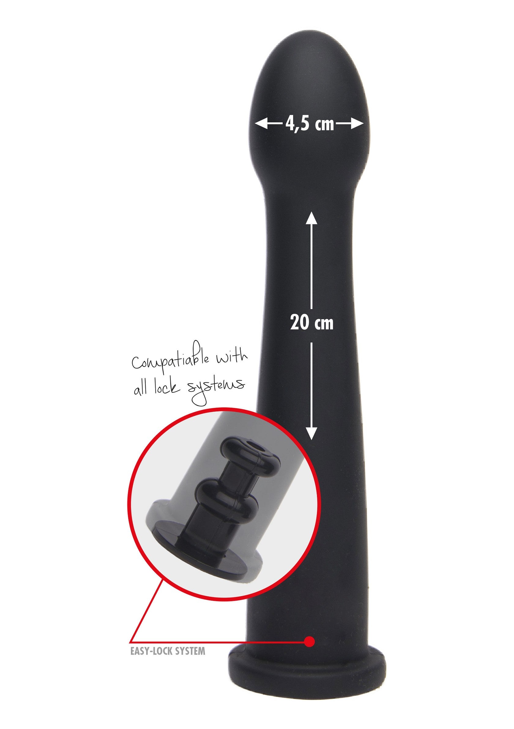 Hidden Desire Bangers Fuck Machines Smooth Dong Easy-Lock 19 cm BLACK - 2