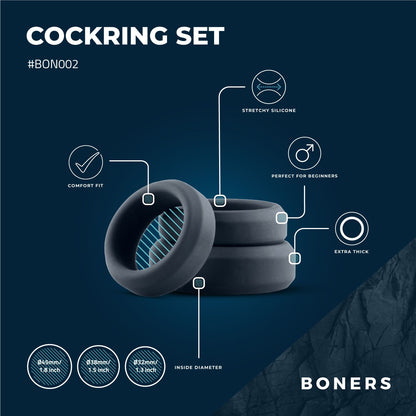 Boners Cockring Set 3-delig - 3