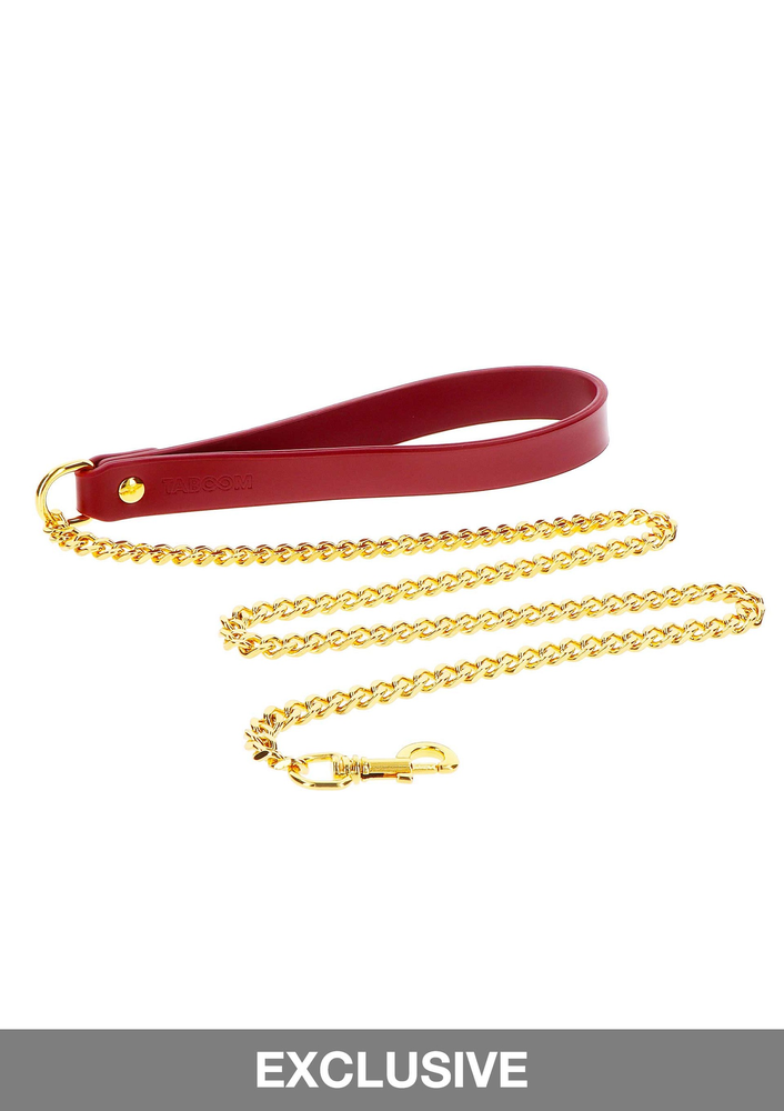 Taboom Bondage in Luxury Chain Leash RED - 0