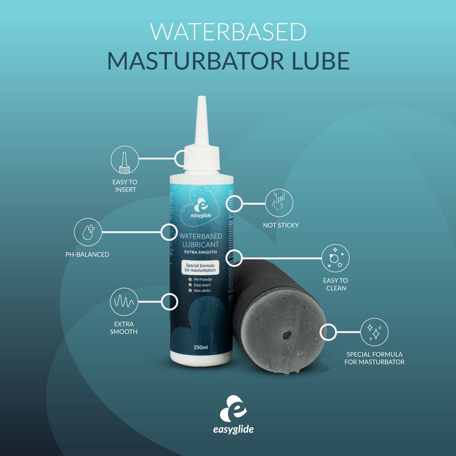 EasyGlide Masturbator Glijmiddel Extra Smooth - 250ml  - 5