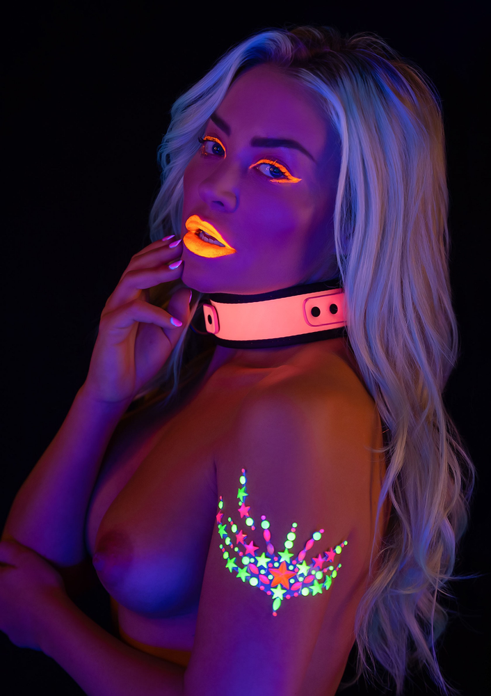 Taboom Glow In the Dark Collar and Chain Leash PINK - 6