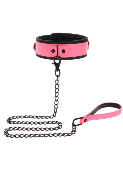 Taboom Glow In the Dark Collar and Chain Leash PINK - 2