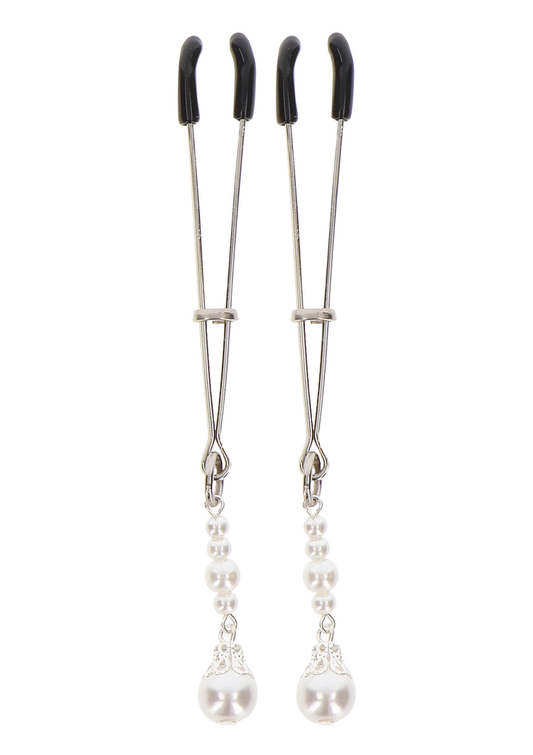 Taboom Nipple Play Tweezers With Pearls - Zilver