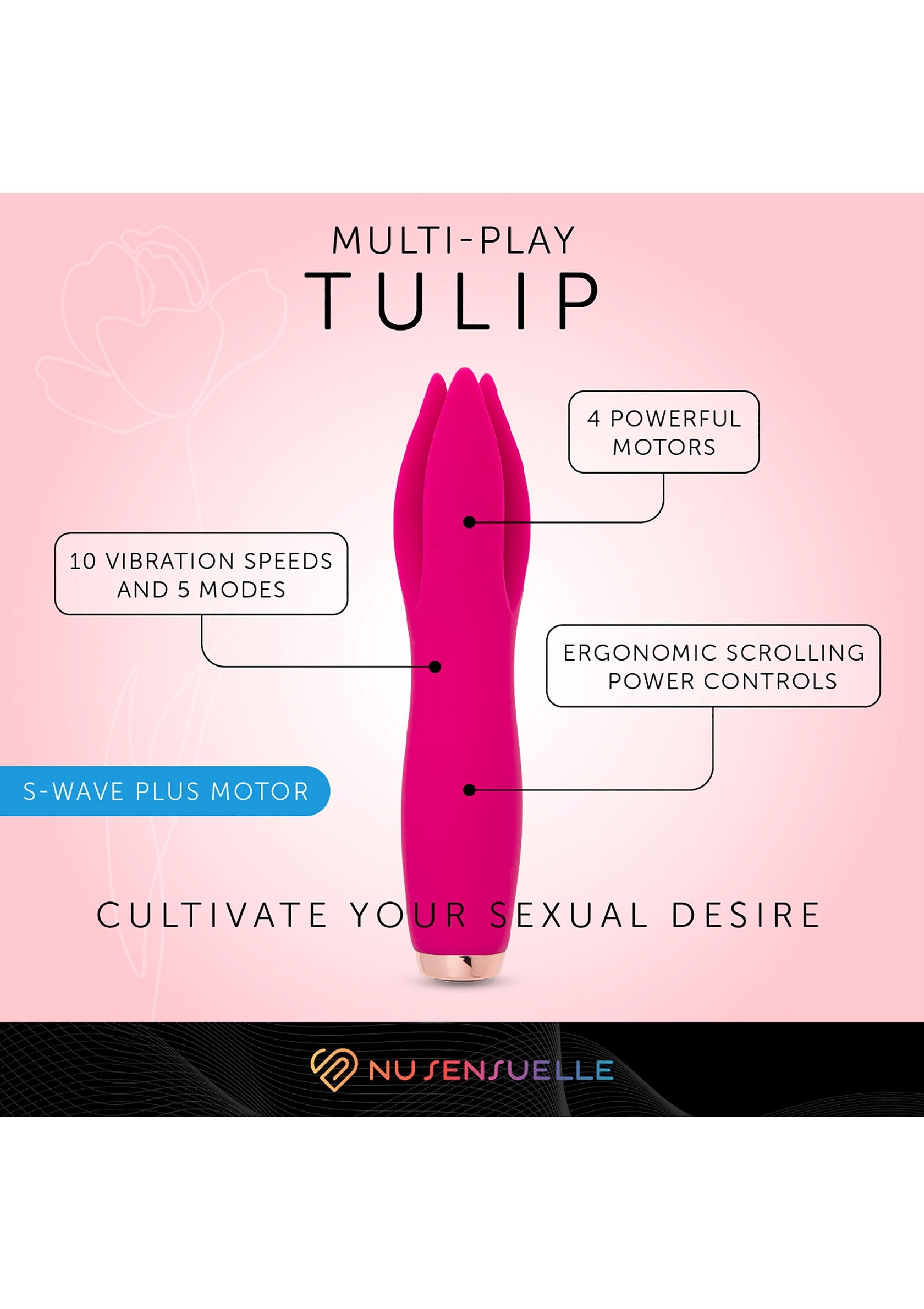 Nu Sensuelle Tulip Multi-Play Vibe FUCHSIA - 6