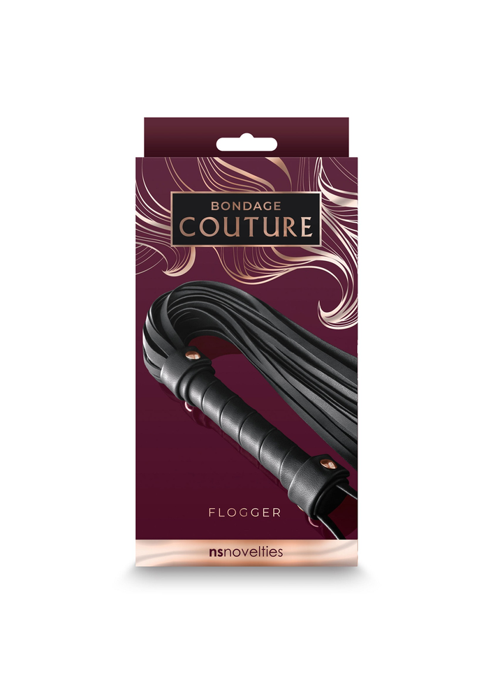 NS Novelties Bondage Couture Flogger BLACK - 2