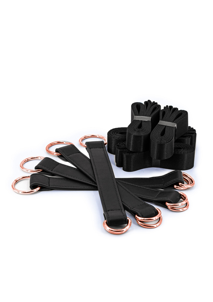NS Novelties Bondage Couture Tie Down Straps BLACK - 0