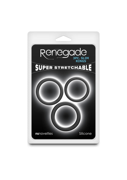 Renegade 3pc Slim Rings BLACK - 1