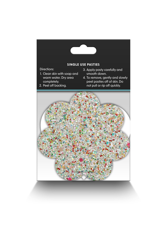 NS Novelties Pretty Pasties Heart & Flower Glow 2 Pair MULTICOLOR - 2