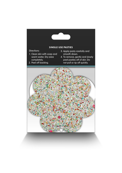 NS Novelties Pretty Pasties Heart & Flower Glow 2 Pair MULTICOLOR - 2