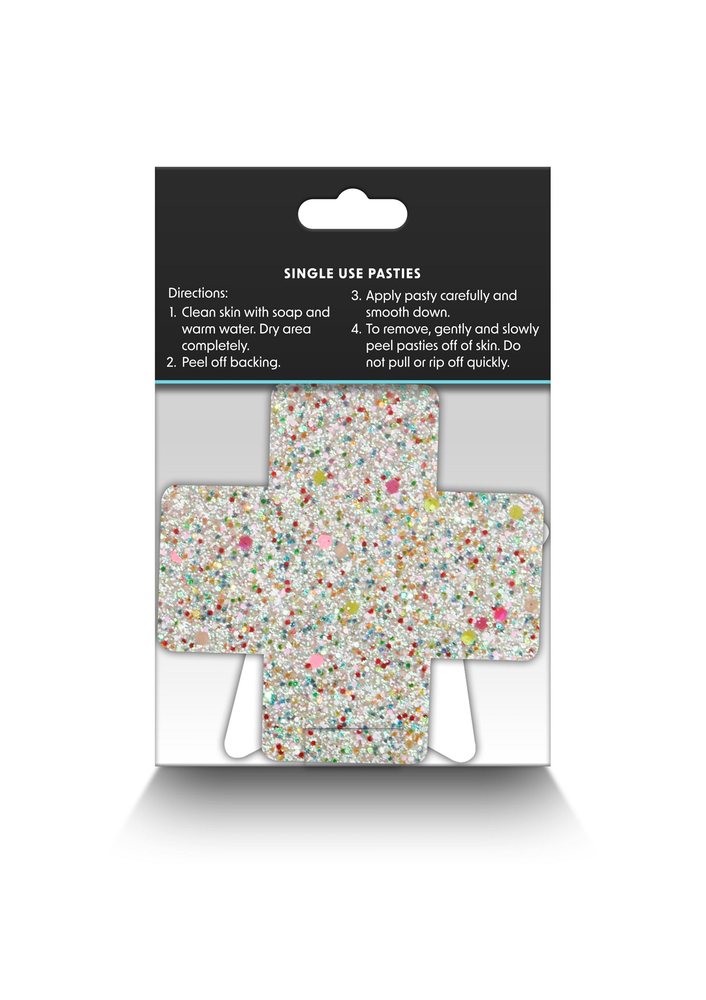NS Novelties Pretty Pasties Star & Cross Glow 2 Pair MULTICOLOR - 1