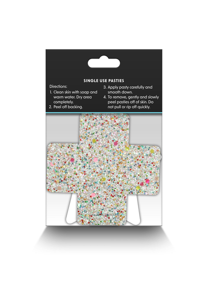 NS Novelties Pretty Pasties Star & Cross Glow 2 Pair MULTICOLOR - 1