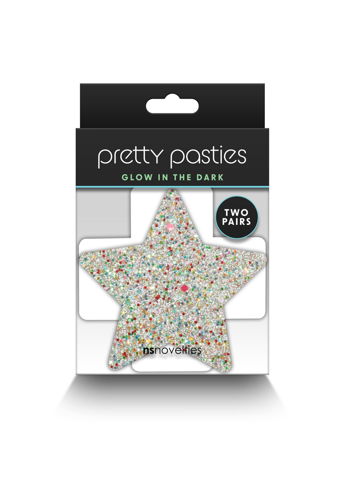 NS Novelties Pretty Pasties Star & Cross Glow 2 Pair MULTICOLOR - 0